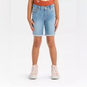 Brand New Cat & Jack Girls' Mid-Rise Bermuda Jean Shorts Super Strech
